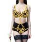 Faux Leather Cutout Body Suit Bra Harness Teddy