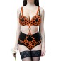 Faux Leather Cutout Body Suit Bra Harness Teddy