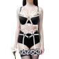 Full Body Leather Harness With Garter Women Bondage Fetish