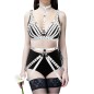 Leather Bra Harness Spliced Collar Bondage Waist Chain Suit