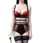 Buckled Leather Body Harness Gothic Bustier With Waist Chain