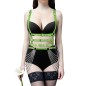 Buckled Leather Body Harness Gothic Bustier With Waist Chain