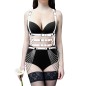 Buckled Leather Body Harness Gothic Bustier With Waist Chain