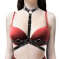 Leather Punk Collar With O Ring Chest Belt