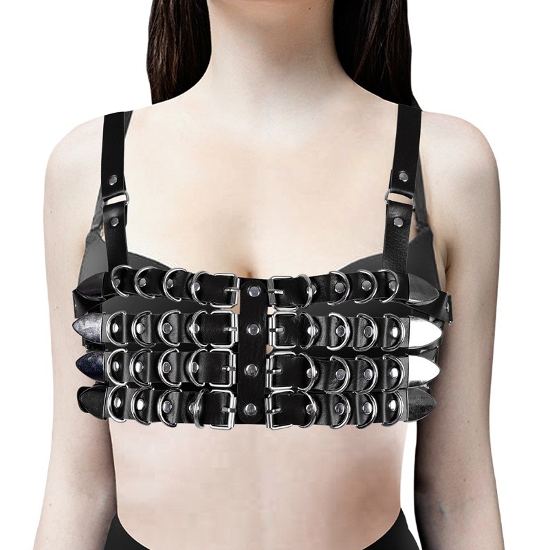 Multi Buckled Bra Harness Sling Vest For Women