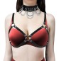 Ring Pendant Collar Cup-Less Bra Harness Set