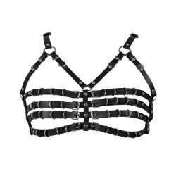 Buckled Leather Bikini Bra Harness Bondage Kit