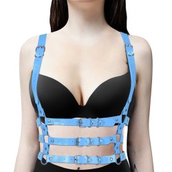 Retro Shoulder Girdle With Multi Buckled Waist Belt