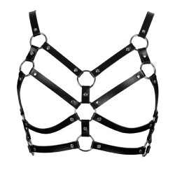 Leather Halter Top Chest Belt Sexy Fetish