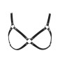 O Ring Spliced Cupless Leather Bra