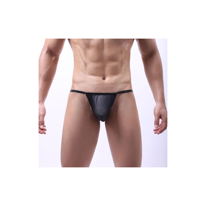 Low Waist Patent Leather Sexy Panty For Men