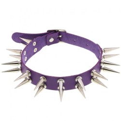 Double Row Long Spiked Rivet Collar