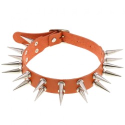 Double Row Long Spiked Rivet Collar