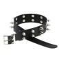 Double Row Spiked Rivet Leather Collar