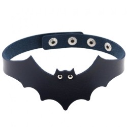 Little Devil PU Leather Bat Wing Collar