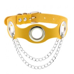 Leather Hole Breathable Chain Collar