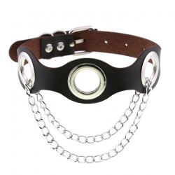 Leather Hole Breathable Chain Collar