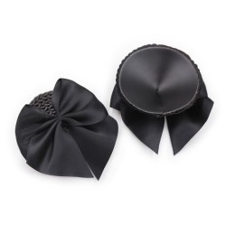 Bow Nipple Pasties - Black Scales