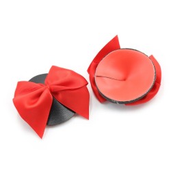 Red Bow Nipple Pasties - PVC