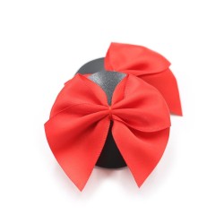 Red Bow Nipple Pasties - PVC