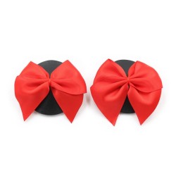 Red Bow Nipple Pasties - PVC