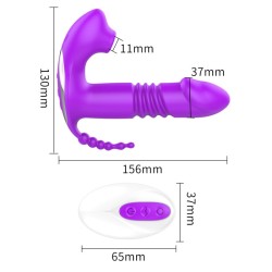 Suction &amp; Thrusting Strap-on Dildo