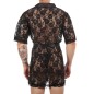 Sexy Tranparent Lace Night Robe For Men