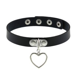 cutout heart pendant choker