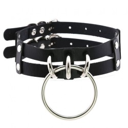 Punk Gothic Two Line Choker Neck Ring