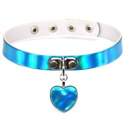 Heart Pendant Leather Collar - Laser