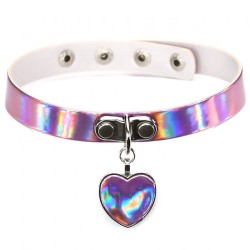 Heart Pendant Leather Collar - Laser