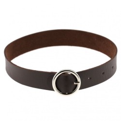 Punk Goth Round Leather Collar