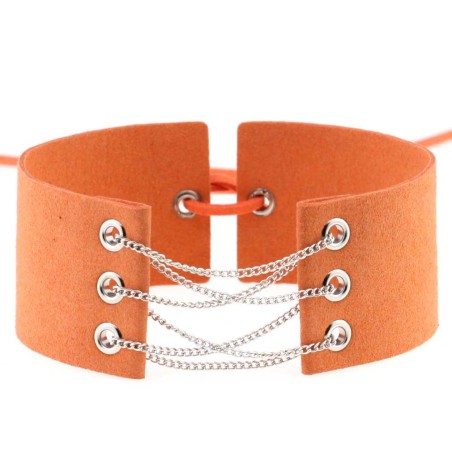 Coral Fleece Binding Collar - Silver