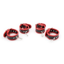 Restraint PU Leather Hands Cuffs Neck Collar Set