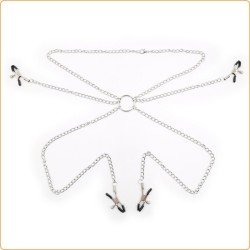 Four Nipple Clamps With Chain