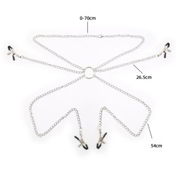 Four Nipple Clamps With Chain