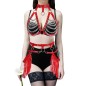 O ring Collar Bra Chain Harness With Leather Tassel Waist Belt