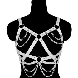 Steam Punk Leather Bikini Bra Chain