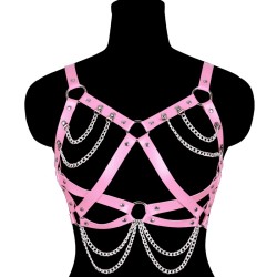 Steam Punk Leather Bikini Bra Chain