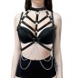 Steam Punk Waist Belt High Neck Bondage Vest Bra Chain