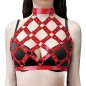 Criss Cross Riveted Leather Halter Top