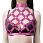 Criss Cross Riveted Leather Halter Top