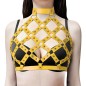 Criss Cross Riveted Leather Halter Top