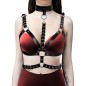 Leather Bra Harness With Collar Waist Belt