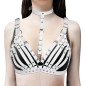 Women's Leather Vest Bra Harness With Collar