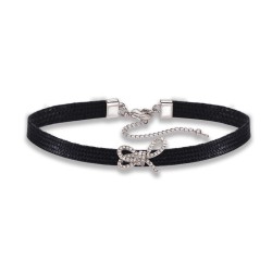 Rhinestone Bowknot Woven Choker