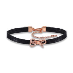 Rhinestone Bowknot Woven Choker