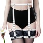 SM515 Faux Leather O Ring Waist Belt Leg