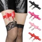 SM902 Bowknot Leg Strap Short Leather Garter