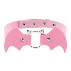 Bat Vampire Leather Collar